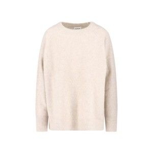 Parosh Relaxed-Fit White Knit Sweater With Ribbed Details - NWT